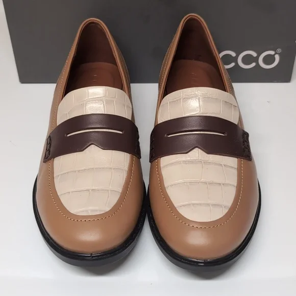 ECCO Loafers Cashmere/Chocolate US 9.5 EURO 40 NEW - Picture 6 of 11